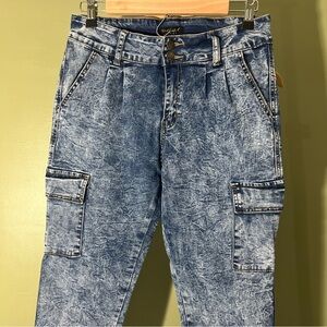 pink label denim co. women distressed stretch size 11 blue jeans /wel265 r4 t50